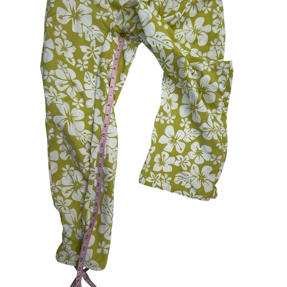 Vintage Patagonia Pataloha Capri Pants Women 12 Green Hawaiian Floral Outdoor - Picture 12 of 12